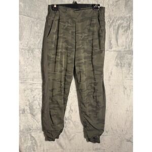 Athleta Brooklyn Textured Lined Jogger Green Camo Pants Womens 6 Camouflage